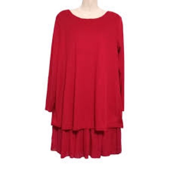 CL Shang Sweater Red Midi Swing Dress. - Picture 1 of 5